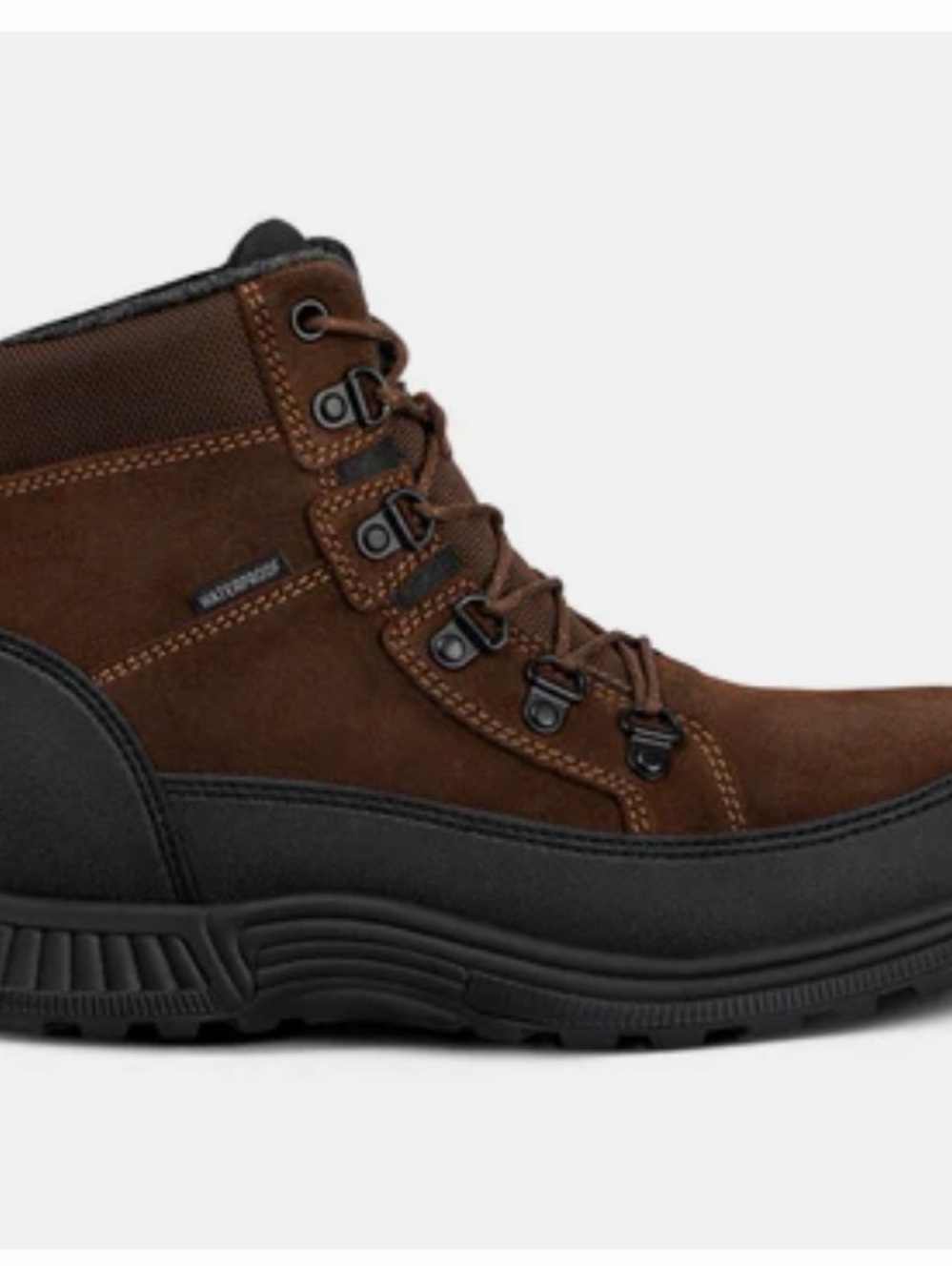 Men's Brown Waterproof Lace-Up Hiking Boots